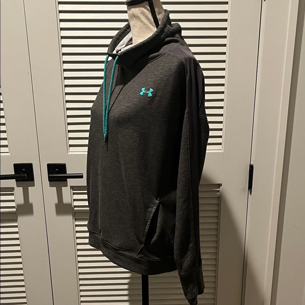 Under Armour Charcoal Sweatshirt with Aqua Accents - Picture 3 of 6